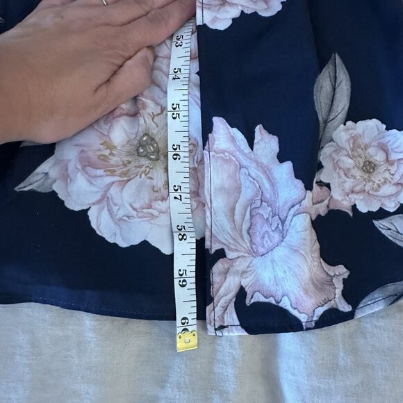 Petal + Pup Jumpsuit Women XL Navy Pink Floral Long Sleeve Wide-Leg Prairie Core - Picture 13 of 16